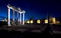 Temple of Apollo by night. Side, Turkey.